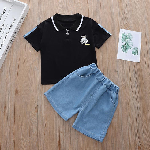 Children's suit short sleeve shorts two-piece set
